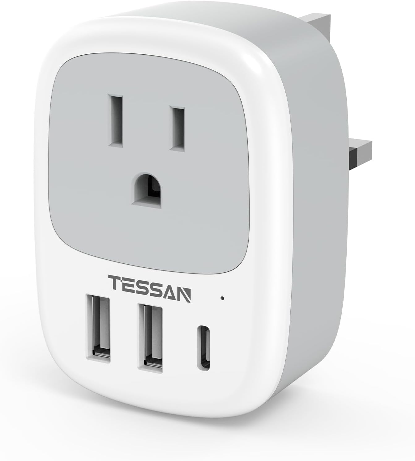 TESSAN Canada to UK Travel Adapter with 1 Outlet & 3 USB Ports