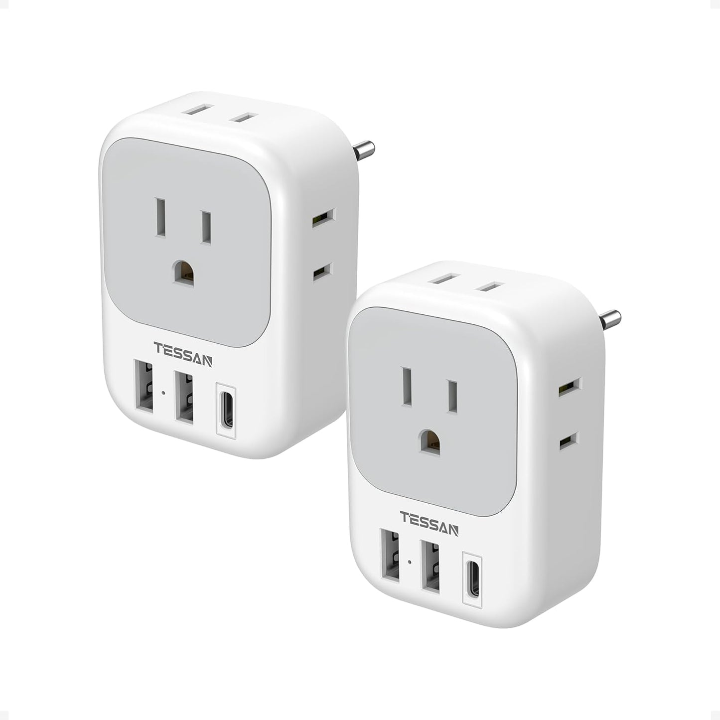 TESSAN Canada to Europe Plug Adapter with 4 AC Outlets