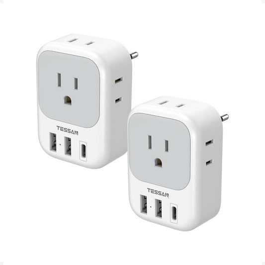 TESSAN Canada to Europe Plug Adapter with 4 AC Outlets