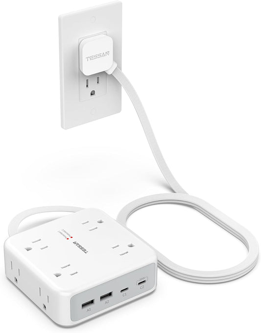 TESSAN Surge Protector Power Bar with 4 USB (2 USB C)