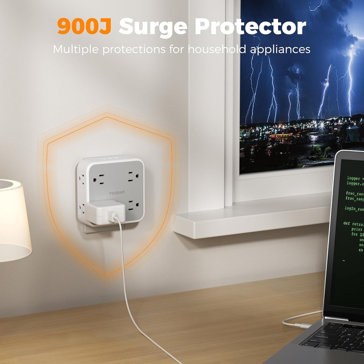 TESSAN 900J Surge Protector Plug Extension Block